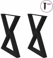 Valgomojo stalo kojos, 2 vnt., juodos, 70x(72-73,3) cm, plienas