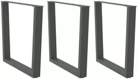 Valgomojo stalo kojos, 3 vnt., antracito spalvos, 90x(72-73,3) cm, plienas