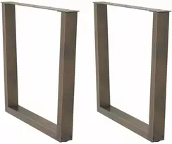 Valgomojo stalo kojelės, V formos, 2 vnt., natūralus plienas, 80x(72-73,3) cm, plienas