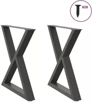Valgomojo stalo kojos, 2 vnt., antracito spalvos, 80x(72-73,3) cm, plienas