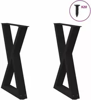 Valgomojo stalo kojos, 2 vnt., juodos, 50x(72-73,3) cm, plienas