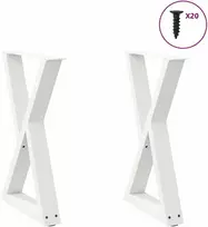Valgomojo stalo kojos, 2 vnt., baltos, 60x(72-73,3) cm, plienas
