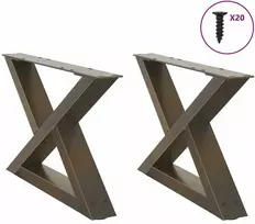 Kavos staliuko kojelės, 2 vnt., natūralus plienas, 60x(30-31,3) cm, plienas