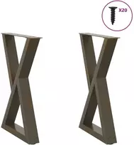 Valgomojo stalo kojos, 2 vnt., natūralus plienas, 60x(72-73,3) cm, plienas