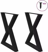 Valgomojo stalo kojos, 2 vnt., juodos, 80x(72-73,3) cm, plienas