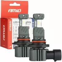LED automobilių lemputės HYBRID serijos HB3 HIR1 H10 6000K Canbus 60W AMIO-04117, 2 vnt.