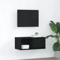 TV staliukas Televizoriaus spintelė, juodas ąžuolas, 60x31x25,5 cm, mediena