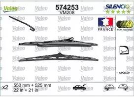 Valytuvų komplektas Valeo Silencio Performance X2 VM208, 550/525 mm