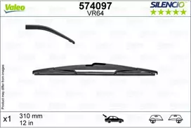 Galinis valytuvas Valeo Silencio Rear VR64, 310 mm