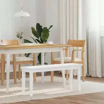 Suoliukas 110 cm Balta medžio masyvo guma