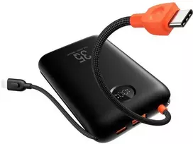 Powerbank Veger K2 (W2068) PD QC3.0 35W 20000 mAh with built-in Type C cables / Lightning juodas