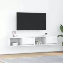 TV staliukas Televizoriaus spintelės, 2vnt., baltos, 80x31x25,5 cm, mediena
