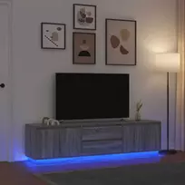 TV staliukas Televizoriaus spintelė su LED, medienos, 100x41x50 cm