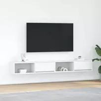 TV staliukas Televizoriaus spintelės, 2vnt., baltos, 100x31x25,5 cm, mediena
