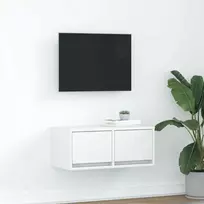TV staliukas Televizoriaus spintelė, balta, 60x31x25,5 cm, apdirbta mediena