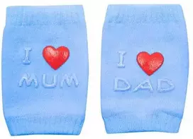 New Baby Nauji kūdikio kelių antklodės su ABS I Love Mum and Dad mėlynos spalvos