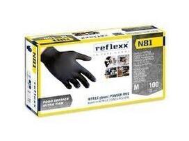 REFLEXX N81 Nitrilinės pirštinės S dydis 100 vnt, juodos spalvos, po 3,50 EUR už 100 vnt užsakant 10 dėžučių po 100 vnt