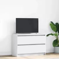 TV staliukas Televizoriaus spintelė, balta, 80x35x54 cm, apdirbta mediena