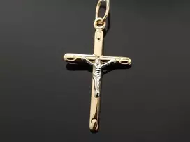 Auksinis pakabukas Kryžiukas su baltu auksu