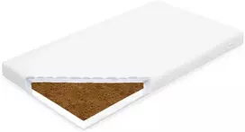 Vaikiškas čiužinys New Baby STANDARD 120x60x7 cm kokoso putplasčio baltas