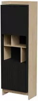 Cama Meble Cama PORTO 59x38x180 display cabinet oak/juodas