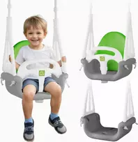 Ricokids 3 viename dramblio formos kibiro sūpynės, pilkos ir žalios spalvos