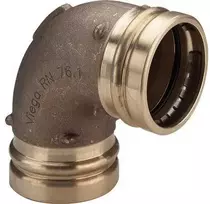 VIEGA Sanpress XL alkūnė 90 laipsnių 76 mm, pagaminta iš pistoleto metalo. Įvorė/įvorė, SC-Contur.
