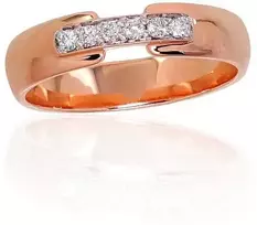 Auksinis žiedas su brangakmeniais. Metalas: Raudonas Auksas. Praba: 585°. Akmuo: Briliantai - 18 - 2.74 g. - Briliantai (0,103Ct)