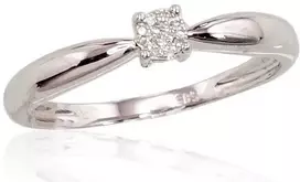 Auksinis žiedas su brangakmeniais. Metalas: Baltas Auksas. Praba: 585°. Akmuo: Briliantai - 16.5 - 1.63 g. - Briliantai (0,024Ct)