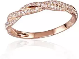Auksinis žiedas su brangakmeniais. Metalas: Raudonas Auksas. Praba: 585°. Akmuo: Briliantai - 16 - 1.48 g. - Briliantai (0,115Ct)