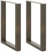 Valgomojo stalo kojelės, U formos, 2 vnt., natūralus plienas, 70x(72-73) cm, plienas