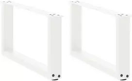 Kavos staliuko kojelės, 2 vnt., baltos, 70x(30-31) cm, plienas, U formos
