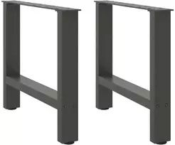 Kavos staliuko kojos, antracito spalvos, 2 vnt., 60x(42-43) cm, plienas
