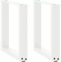 Kavos staliuko kojelės, 2 vnt., baltos, 38x(42-43) cm, plienas, U formos