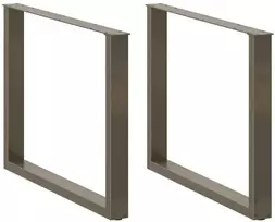 Valgomojo stalo kojelės, U formos, 3 vnt., natūralus plienas, 100 x (72-73) cm, plienas