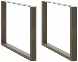 Valgomojo stalo kojelės, U formos, 2 vnt., natūralus plienas, 100 x (72-73) cm, plienas