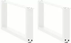 Kavos staliuko kojelės, 2 vnt., baltos, 60x(30-31) cm, plienas, U formos