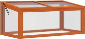 Outsunny šiltnamis daigams su dangčiu, atsparus oro sąlygoms, medinis su polikarbonatu, oranžinis, 90x46x40 cm