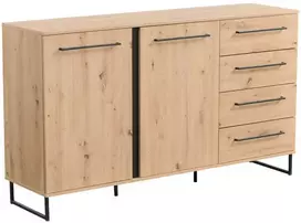 Homestyle4U Komoda, 159x92.5x42 cm, ruda juoda, medinė