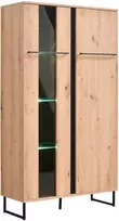 Homestyle4U Vitrina, 84,5x153x35 cm, ruda ir juoda