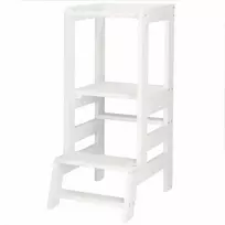 Virtuvės pagalbininkas Springos 90 cm, balta, pušies mediena