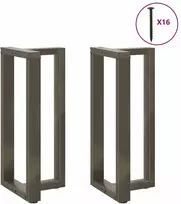 Baro stalo kojos, T formos, 2 vnt., juodos, 40x35x(90-91) cm, plienas