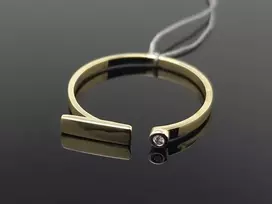 Best Diamonds Geltono aukso žiedas su baltu briliantu