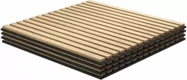 HOMCOM Akustinės plokštės 4 vnt. 60 x 60 cm 3D sienų plokštės, "pasidaryk pats" akustinės plokštės, sieninės plokštės svetainei, namų biurui, studijai, ąžuolas
