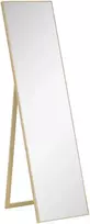 HOMCOM Stovintis veidrodis su medžio tekstūra Veidrodis per visą ilgį, Tualetinis veidrodis, Makiažo veidrodis, Sidabrinis+šviesiai rudas, 40 x 35 x 147 cm