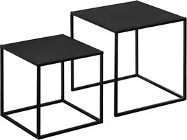 HOMCOM modernaus dizaino 2 staliukų rinkinys, plieno rėmas, iki 10 kg, juodas, 120x59x45cm