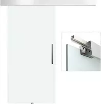HOMCOM Stumdomos stiklinės kambario durys su rankena, satinuotos iš vienos pusės, 102,5x205 cm