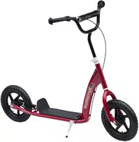 Homcom Vaikiškas paspirtukas kickboard su galiniu stabdžiu 12 colių padangomis - Raudonas 120 x 52 x 80-88 cm