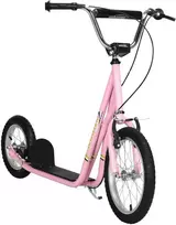 HOMCOM Vaikiškas paspirtukas su stabdžiais 16/12 colių paspirtukas pedalinis paspirtukas miesto paspirtukas vaikų paspirtukas kickboard 5+ metų vaikams rožinis 135 x 58 x 92-100 cm