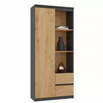 Top E Shop „Top Shop“ RS-80 BILY ANTHRACITE/OAK ARTISAN biuro knygų lentyna